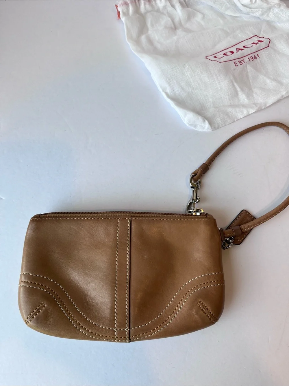 Vintage Coach Tan Soho Wristlet Y2K